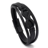 PU Leather Cord Bracelets with Magnet handmade fashion jewelry & Unisex Length 21.5 cm Sold By PC