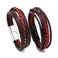 Bracelets cordon PU, cuir PU, avec Aimant, fait à la main, bijoux de mode & unisexe, plus de couleurs à choisir, Longueur:22 cm, Vendu par PC