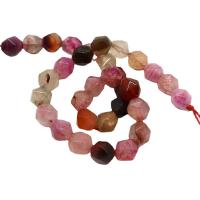 Natural Dragon Veins Agate Beads, Polygon, DIY & different size for choice & faceted, mixed colors, Sold Per Approx 38 cm Strand