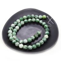 Green Spot Stone perler, Runde, du kan DIY & forskellig størrelse for valg, grøn, Solgt Per Ca. 38 cm Strand