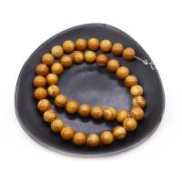 Grain Stone perler, Runde, du kan DIY & forskellig størrelse for valg, gul, Solgt Per Ca. 38 cm Strand
