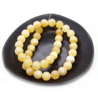 Jade Perlen, Blassbraune Jade, rund, DIY & verschiedene Größen vorhanden, gelb, verkauft per ca. 38 cm Strang