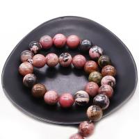 Rhodonit Perlen, rund, DIY & verschiedene Größen vorhanden, gemischte Farben, verkauft per ca. 38 cm Strang