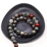 Mischedelstein Perlen, Blutstein Perlen, rund, DIY & verschiedene Größen vorhanden, gemischte Farben, verkauft per ca. 38 cm Strang