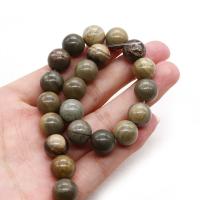 Mischedelstein Perlen, Silberblattjaspis, rund, DIY & verschiedene Größen vorhanden, gemischte Farben, verkauft per ca. 38 cm Strang
