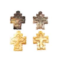 Natural Black Shell Pendants Cross Carved DIY & hollow Sold By PC
