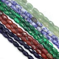 Gemstone Jewelry Beads, Natural Stone, barrel, DIY & different materials for choice & faceted, more colors for choice, 6x9mm, Approx 22PCs/Strand, Sold By Strand