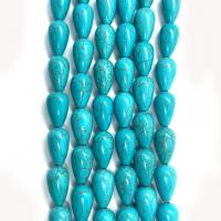 Türkis Perlen, Synthetisches Blau Türkis, Tropfen, DIY & verschiedene Größen vorhanden, blau, verkauft per ca. 38 cm Strang