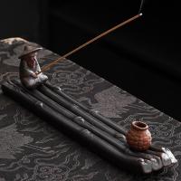 Traditional Ceramic Inserted Burner Incense Seat, Porcelain, half handmade, for home and office & durable, more colors for choice, 250x45x62mm, Sold By PC