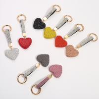 Tibetan Style Key Clasp, Heart, with rhinestone, more colors for choice, nickel, lead & cadmium free, 50*130mm,35mm, Sold By PC