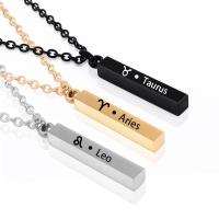 Stainless Steel Jewelry Necklace 304 Stainless Steel Zodiac symbols jewelry & Unisex Length Approx 19.69 Inch Sold By PC