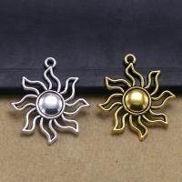 Tibetan Style Pendants, Sun, plated, vintage & DIY, more colors for choice, nickel, lead & cadmium free, 35x31x3mm, Sold By PC
