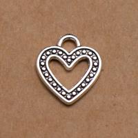 Tibetan Style Heart Pendants, antique silver color plated, vintage & DIY, nickel, lead & cadmium free, 14x12x1.40mm, Sold By PC