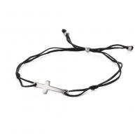 Mode Armband, Knotenschnur, mit 304 Edelstahl, Kreuz, unisex & einstellbar, keine, 24x8mm, Länge:ca. 15-30 cm, verkauft von PC