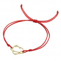 Fashion Bracelet & Bangle Jewelry, Knot Cord, with 304 Stainless Steel, Heart, Vacuum Ion Plating, Unisex & adjustable & hollow, more colors for choice, 18.50x15.70mm, Length:Approx 15-30 cm, Sold By PC