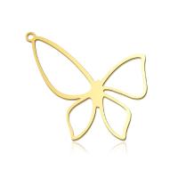 Stainless Steel Animal Pendants, 304 Stainless Steel, Butterfly, Galvanic plating, DIY & hollow, more colors for choice, nickel, lead & cadmium free, 31x40mm, Approx 10PCs/Bag, Sold By Bag