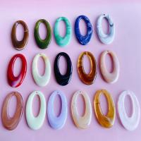Resin Pendant, Oval, DIY & hollow, more colors for choice, 42x26mm, 20PCs/Bag, Sold By Bag