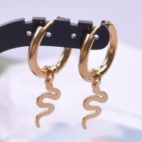 Stainless Steel Drop Earring, 304 Stainless Steel, Vacuum Ion Plating, fashion jewelry, golden, 15x5mm, Sold By Pair