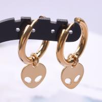 Stainless Steel Drop Earring 304 Stainless Steel Vacuum Ion Plating fashion jewelry golden Sold By Pair