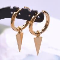 Stainless Steel Drop Earring 304 Stainless Steel Triangle Vacuum Ion Plating fashion jewelry golden Sold By Pair