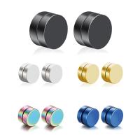 Boucle d'oreille magnétique, acier inoxydable, Placage, bijoux de mode & unisexe, plus de couleurs à choisir, 1.2 mm uff0c6mm, Vendu par PC