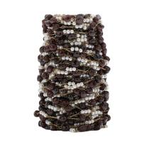 Rustfrit Stål Nekclace Chain, 304 rustfrit stål, med Garnet & Plastic Pearl, du kan DIY, to forskellige farvede, 3mm, 2m/Bag, Solgt af Bag