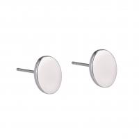 Stainless Steel Stud Earrings 304 Stainless Steel Flat Oval Vacuum Ion Plating for woman Sold By Pair