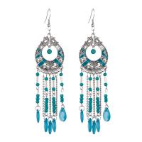 Zinc Alloy Tassel Earring with Resin plated Bohemian style & for woman Sold By Pair