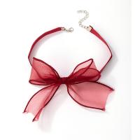 Gauze Collar with 2inch extender chain fashion jewelry & bowknot design & for woman Length Approx 11.8 Inch Sold By PC