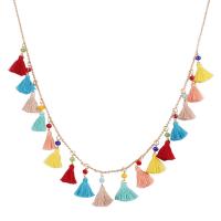 Tibetan Style Necklace, with Seedbead & Polyester, gold color plated, Bohemian style & for woman, more colors for choice, Length:Approx 30.51 Inch, Sold By PC