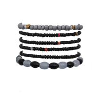 Resin Bracelet Set, with Cotton Thread & Seedbead & Tibetan Style, 6 pieces & Bohemian style & for woman, more colors for choice, 45mm, Length:Approx 7 Inch, Sold By Set