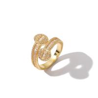 Brass Finger Ring plated Unisex & micro pave cubic zirconia US Ring Sold By PC