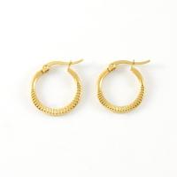 Titantium acciaio orecchino a sostegno, laccato oro 18K, gioielli di moda & per la donna, 19x21mm, Venduto da coppia