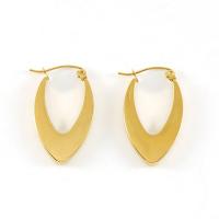 Titanstahl Hebel Rückseiten Ohrring, Geometrisches Muster, 18 K vergoldet, für Frau & hohl, 19x32mm, verkauft von Paar