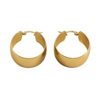 Acier inoxydable 304 boucle d'oreille leverback, Plaqué d'or 18K, bijoux de mode & pour femme, 30x15mm, Vendu par paire