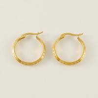 Titantium acciaio orecchino a sostegno, laccato oro 18K, gioielli di moda & per la donna, 23x3.40mm, Venduto da coppia