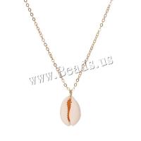 Tibetan Style Jewelry Necklace, with Shell, with 2.8inch extender chain, gold color plated, fashion jewelry & for woman, nickel, lead & cadmium free, 23x15mm, Length:Approx 17 Inch, Sold By PC