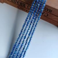 Gemstone Jewelry Beads, Kyanite, Round, DIY & faceted, blue, 4mm, Approx 90PCs/Strand, Sold By Strand