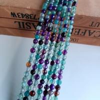 Natürliche Drachen Venen Achat Perlen, Drachenvenen Achat, rund, DIY & facettierte, gemischte Farben, 4mm, ca. 90PCs/Strang, verkauft von Strang