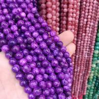 Mischedelstein Perlen, Naturstein, rund, DIY & verschiedene Größen vorhanden, violett, verkauft per ca. 38 cm Strang