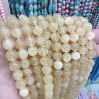 Jade Pärlor, Jade Gul, Rund, DIY & olika storlek för val, gul, Såld Per Ca 38 cm Strand