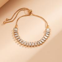 Brass Anklet plated fashion jewelry & for woman & with rhinestone Length Approx 12.9 Inch Sold By PC