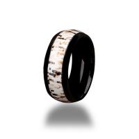 Titanium Steel Finger Ring polished fashion jewelry & Unisex black 8mm Sold By PC