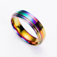 Titanium Steel Finger Ring plated fashion jewelry & Unisex multi-colored Sold By PC