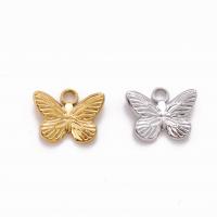 Stainless Steel Pendants, 304 Stainless Steel, Butterfly, Vacuum Ion Plating, fashion jewelry & DIY, more colors for choice, 12x15mm, 3PCs/Bag, Sold By Bag