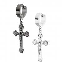 Stainless Steel Huggie Hoop Earring 304 Stainless Steel Cross fashion jewelry & Unisex Sold By PC
