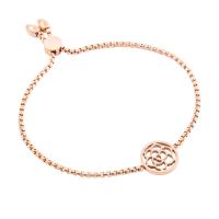 Titanium Steel Bracelet & Bangle, Vacuum Ion Plating, Adjustable & fashion jewelry & for woman, rose gold color, 2.4mm,16mm, Length:Approx 9.45 Inch, Sold By PC