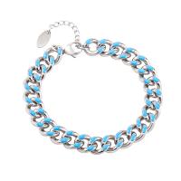 Titanium Steel Bracelet & Bangle, with 1.18inch extender chain, epoxy gel, fashion jewelry & Unisex, original color, 8.80mm, Length:Approx 6.69 Inch, Sold By PC