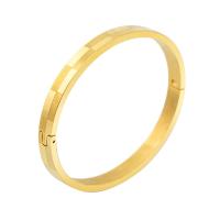 Bracelet d'acier titane, Plaqué or 18K, bijoux de mode & pour femme, doré, 6mm, Diamètre intérieur:Environ 57mm, Vendu par PC