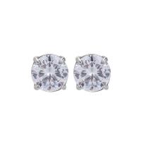 Titanium Steel  Earring, polished, fashion jewelry & micro pave cubic zirconia & for woman, original color, 8.10mm, Sold By Pair